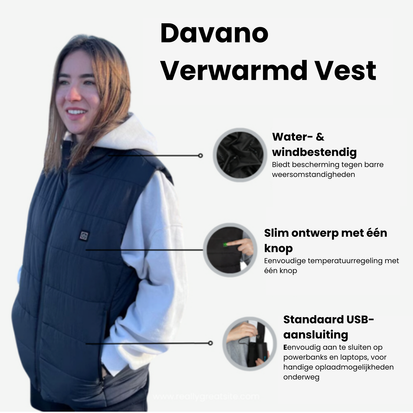 Davano Verwarmd Vest | Winter zonder Kou!